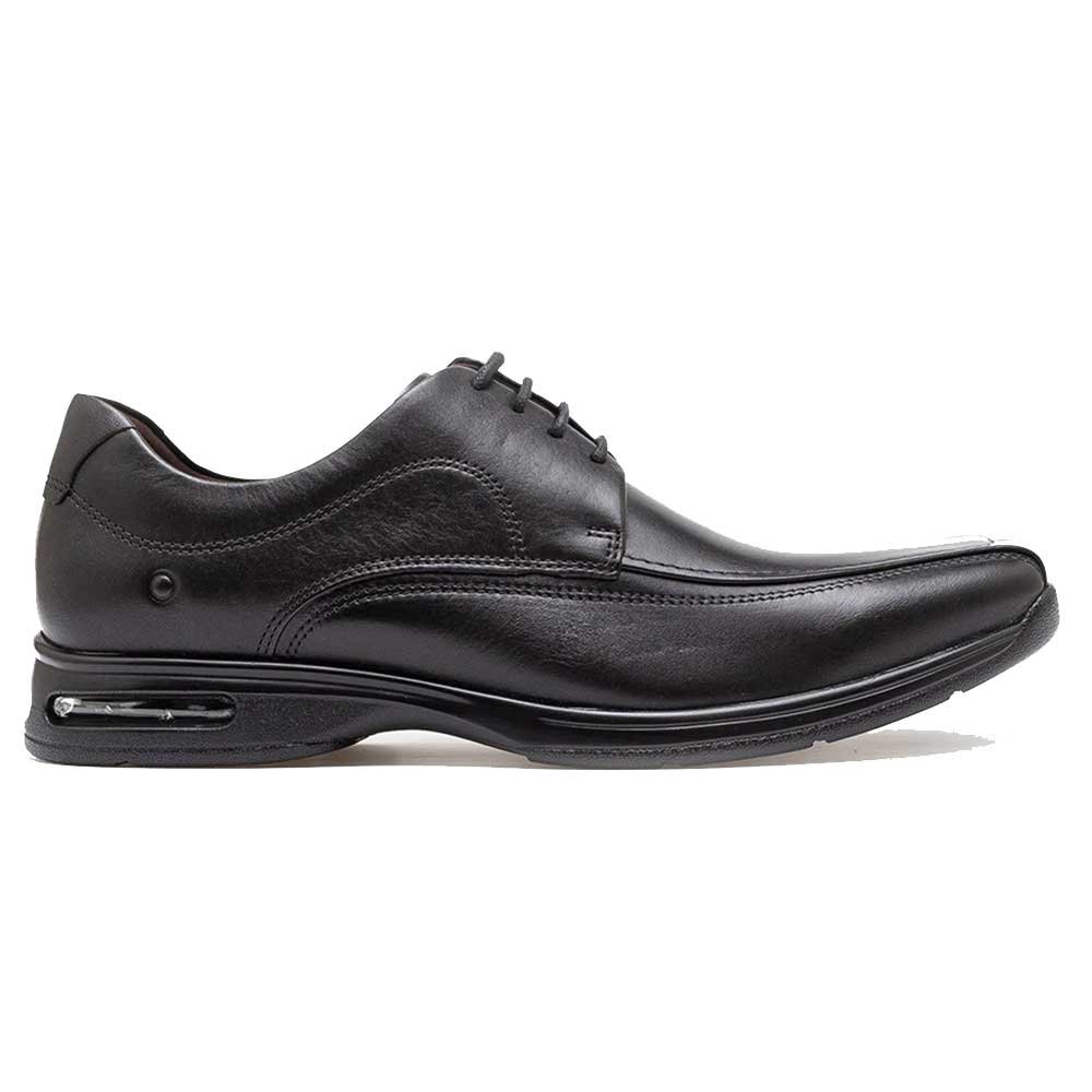 Sapato Social Masculino Couro Comfort Air Spot Preto Democrata 448026-003