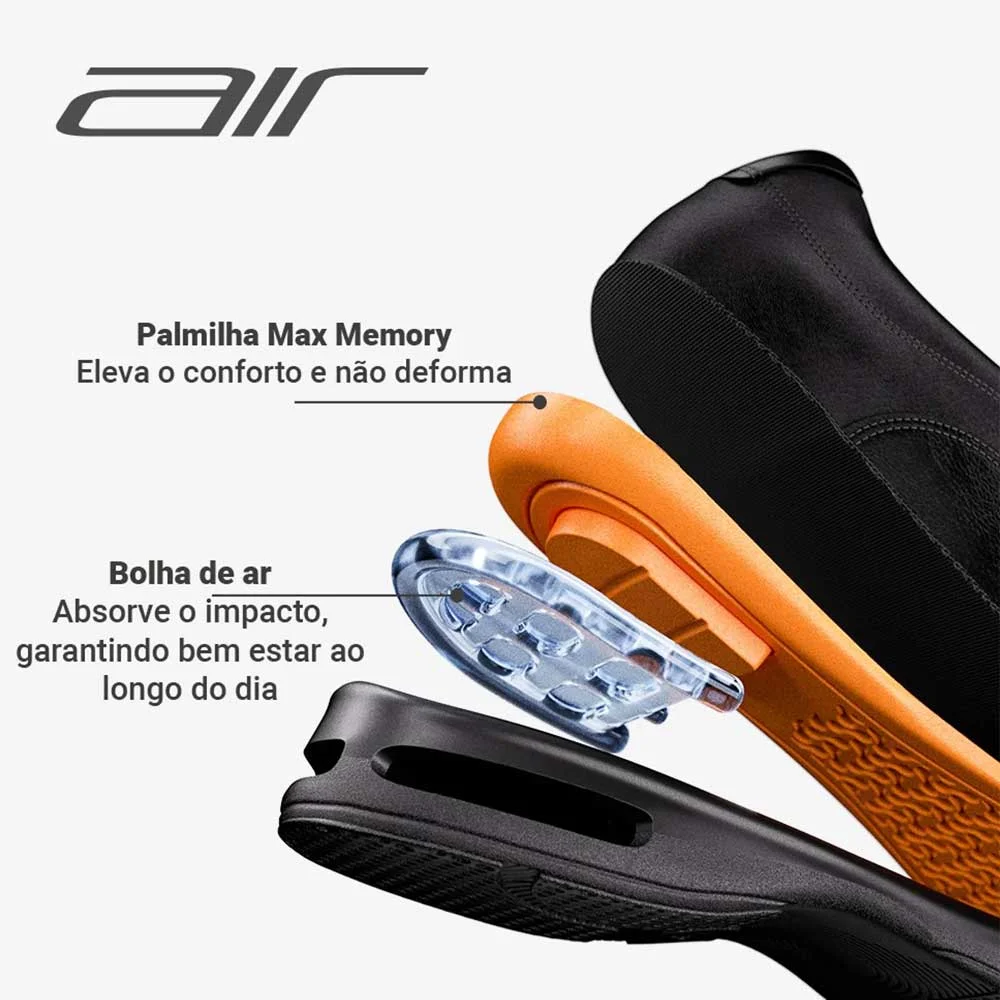 Sapato Social Masculino Couro Comfort Air Spot Preto Democrata 448026-003 Preto 5