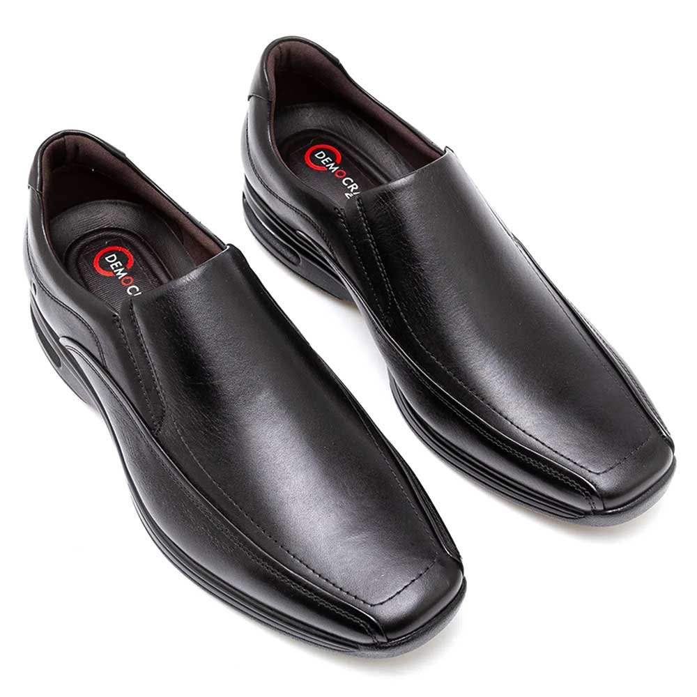 Sapato Social Masculino Couro Smart Comfort Air Spot Preto Democrata 448027-003 Preto 3