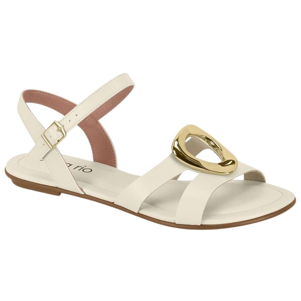 Sandália Rasteira Feminina Napa Branco Off Beira Rio 8367.872