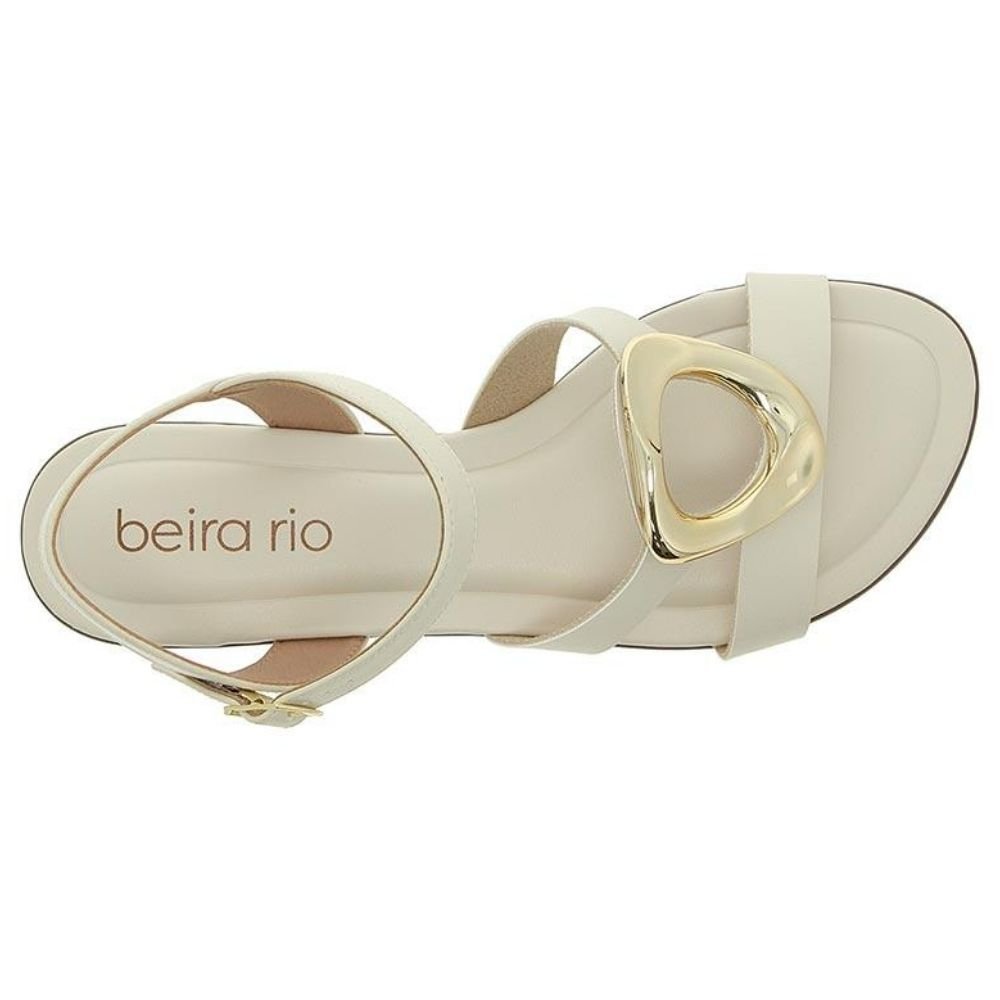 Sandália Rasteira Feminina Napa Branco Off Beira Rio 8367.872 Branco 3