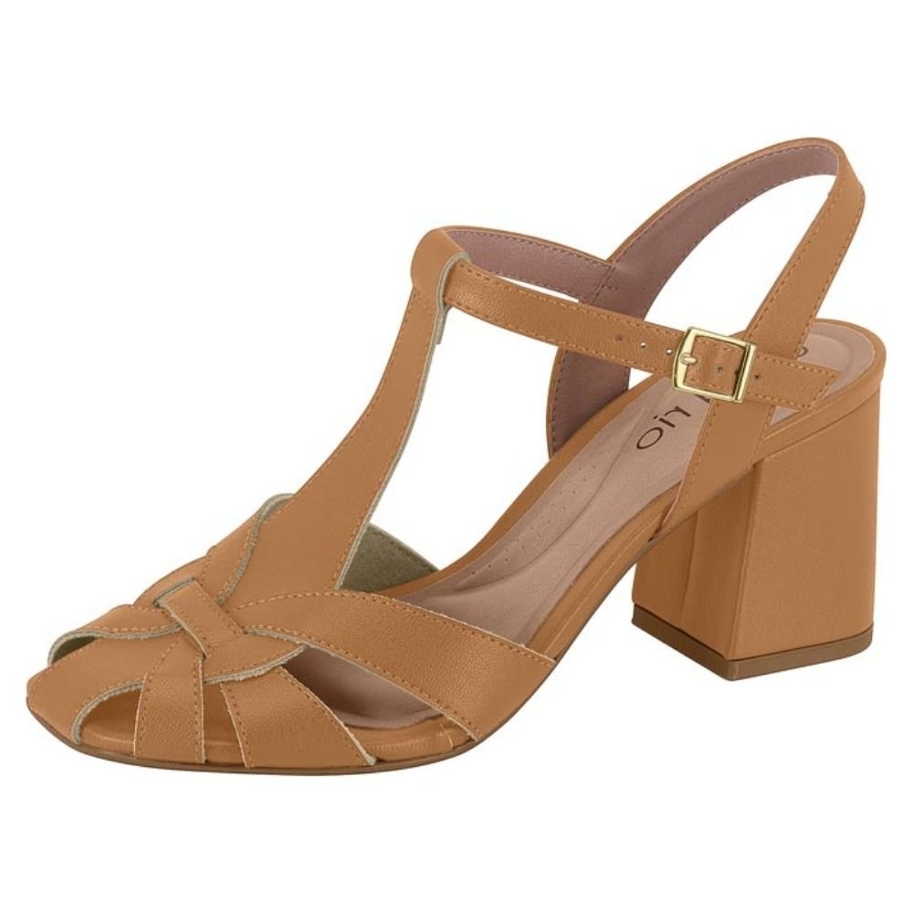 Sandália Feminina Salto Bloco Camel Beira Rio 8436.242 Camel 2