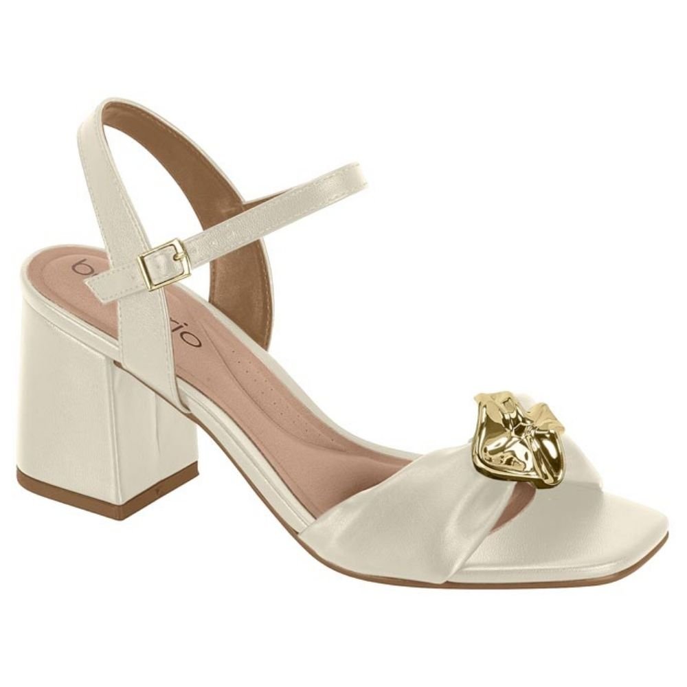 Sandália Feminina Salto Bloco Branco Off Beira Rio 8436.241