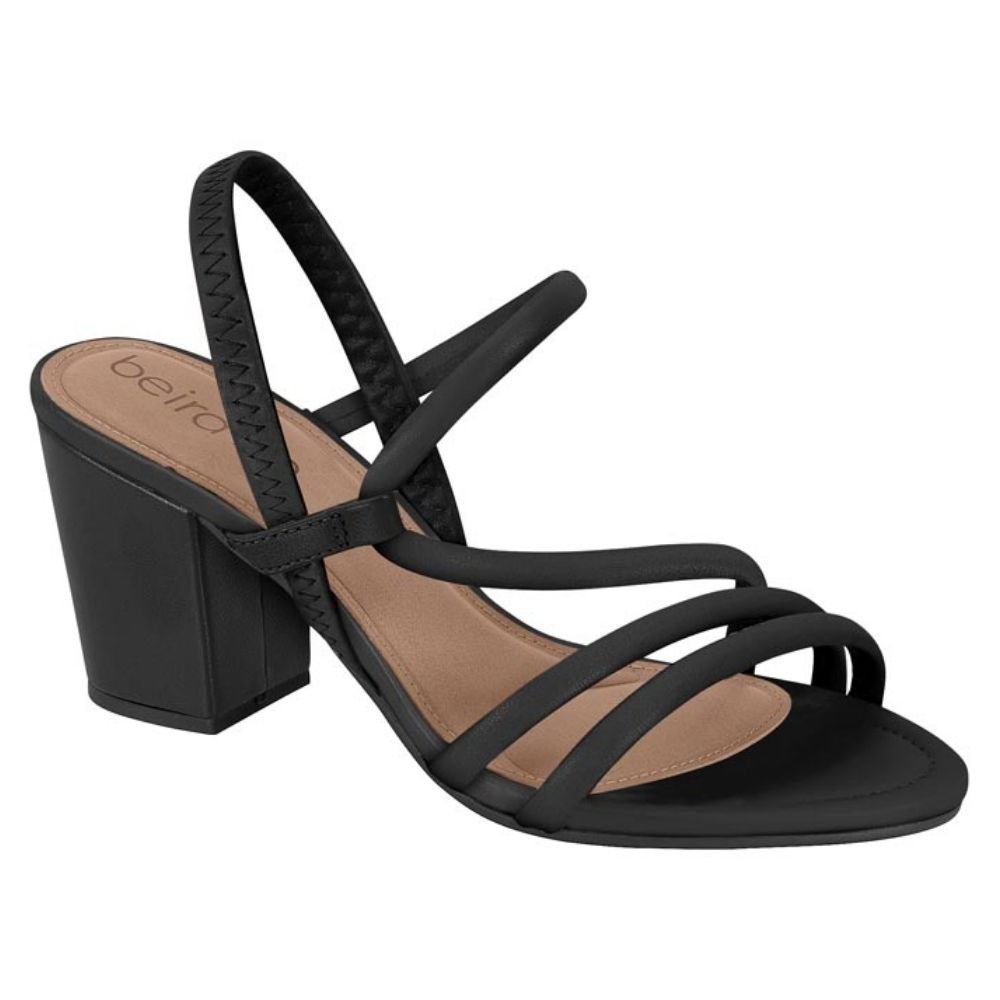 Sandália Feminina Salto Bloco Preto Beira Rio 8280.686