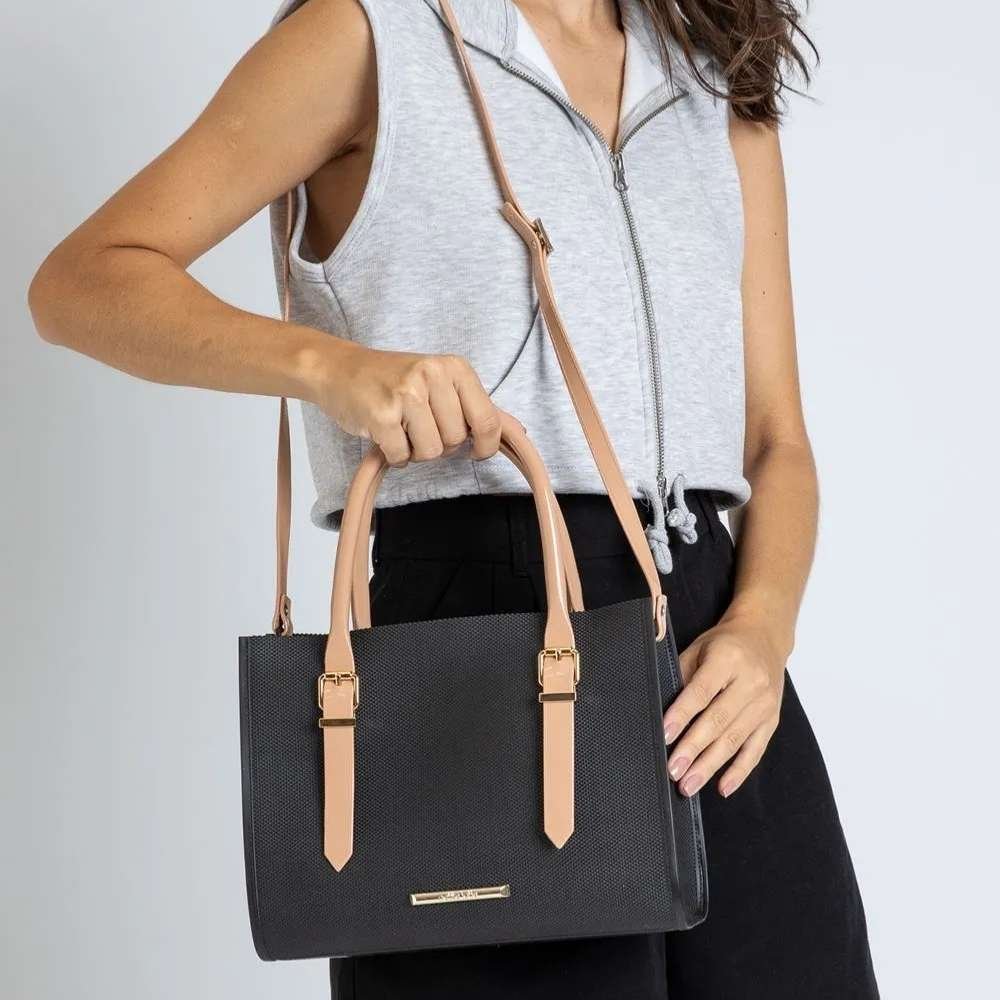 Bolsa Feminina Heaven Preto Avelã Petite Jolie PJ11160-67656 Preto/Marrom 2