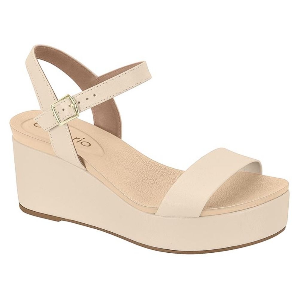 Sandália Feminina Anabela Creme Beira Rio 8407.135 Creme 1
