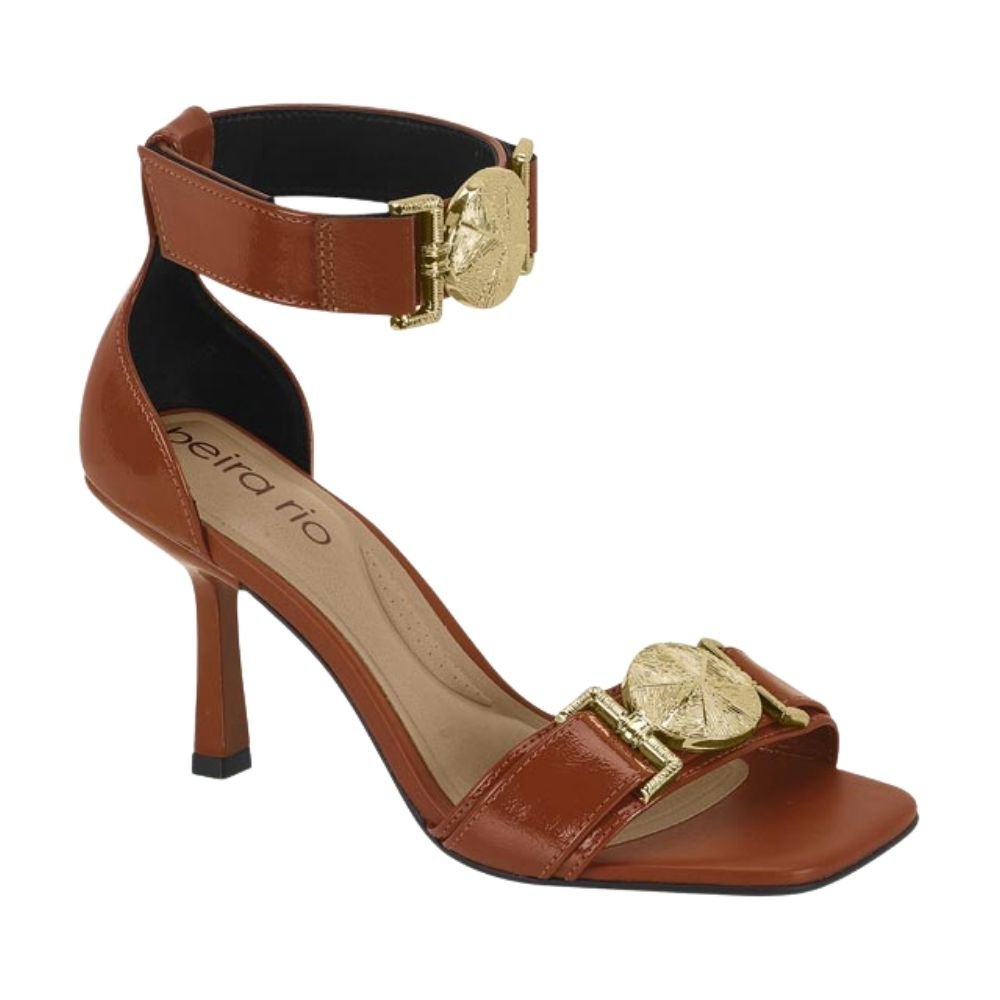 Sandália Feminina Salto Fino Marrom Beira Rio 8490.313 1