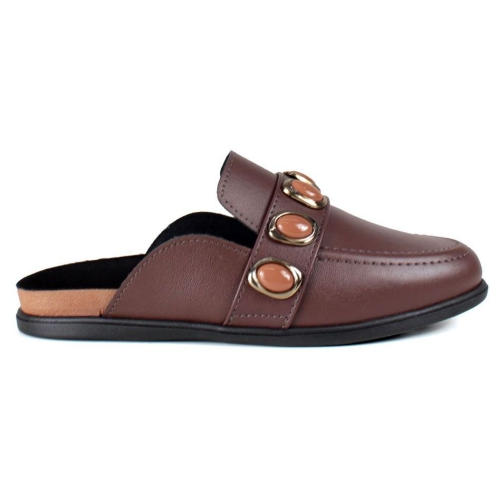 Mule Feminino Clog Chocolate Moleca 5826.104 Marrom 2
