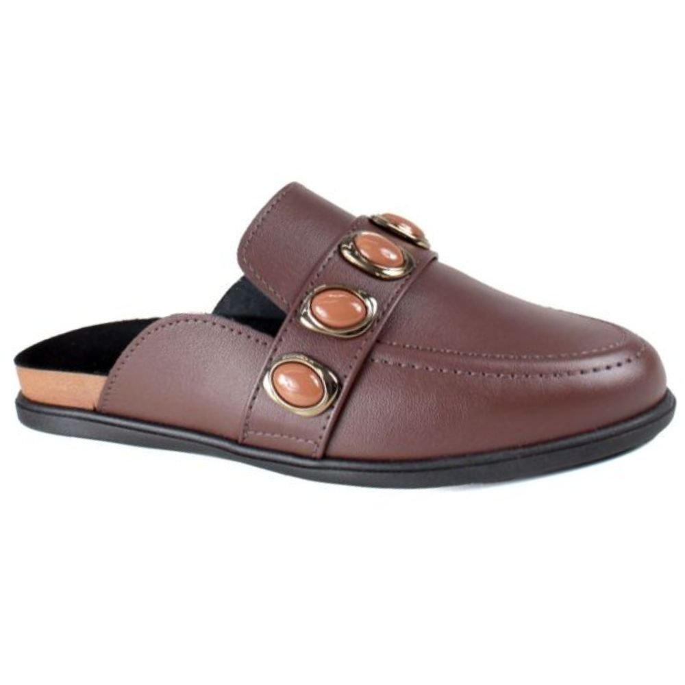 Mule Feminino Clog Chocolate Moleca 5826.104 Marrom 3