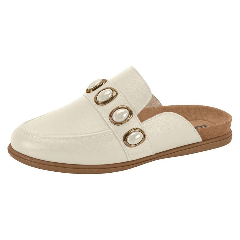 Mule Feminino Clog Branco Off Moleca 5826.104 Branco 2