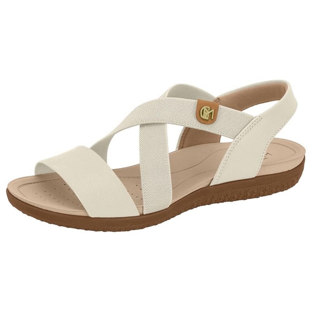 Sandália Feminina Papete Branco Off Camel Modare 7125.249 Branco 2