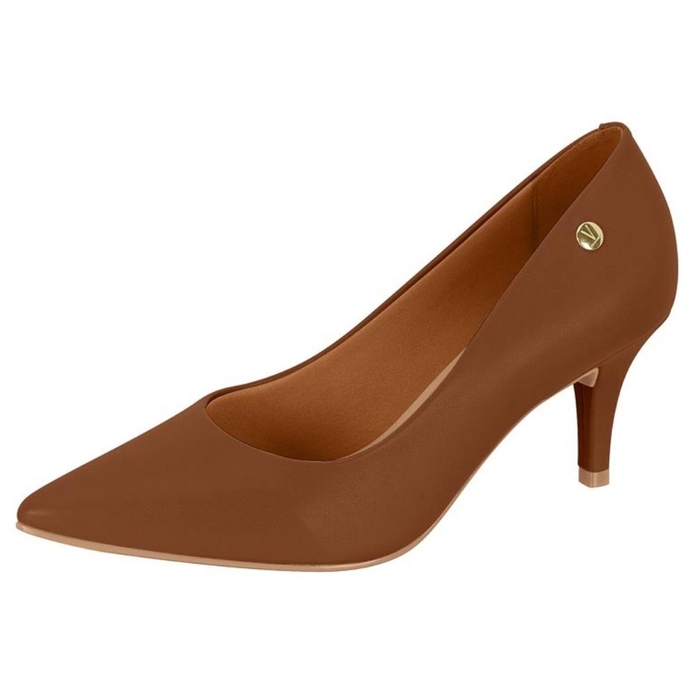 Scarpin Feminino Salto Médio Pelica Mocca Vizzano 1185.702 Marrom 2