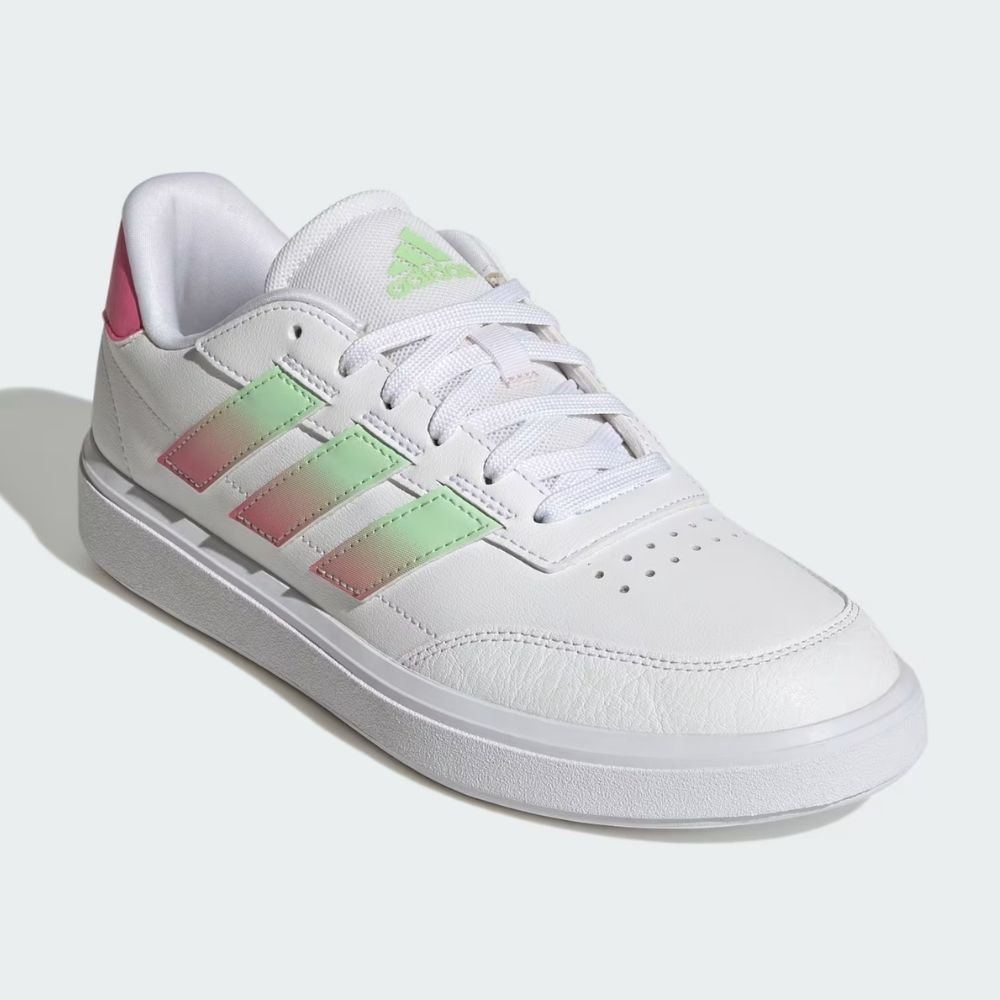 Tênis Casual Feminino Courtblock Branco Verde Pink Adidas JQ8225 Branco/Rosa/Verde 3