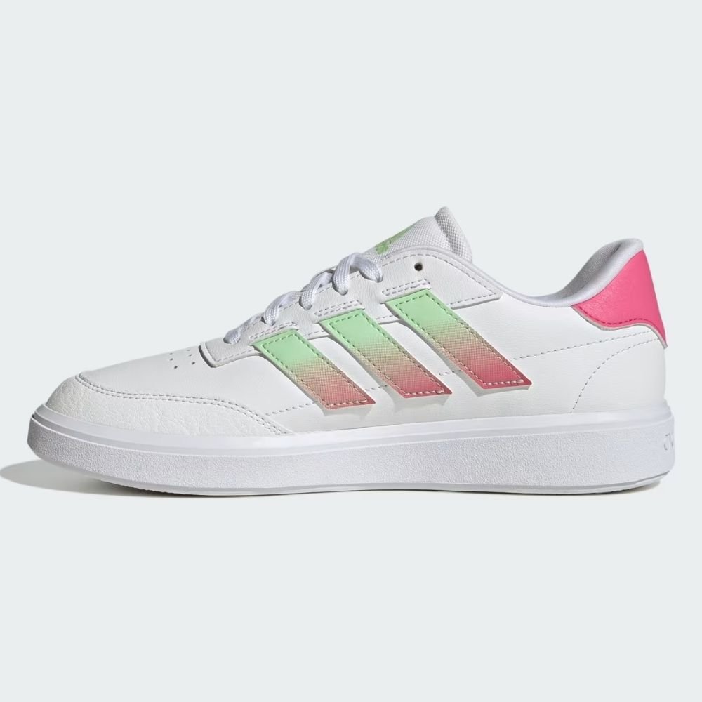 Tênis Casual Feminino Courtblock Branco Verde Pink Adidas JQ8225 Branco/Rosa/Verde 4