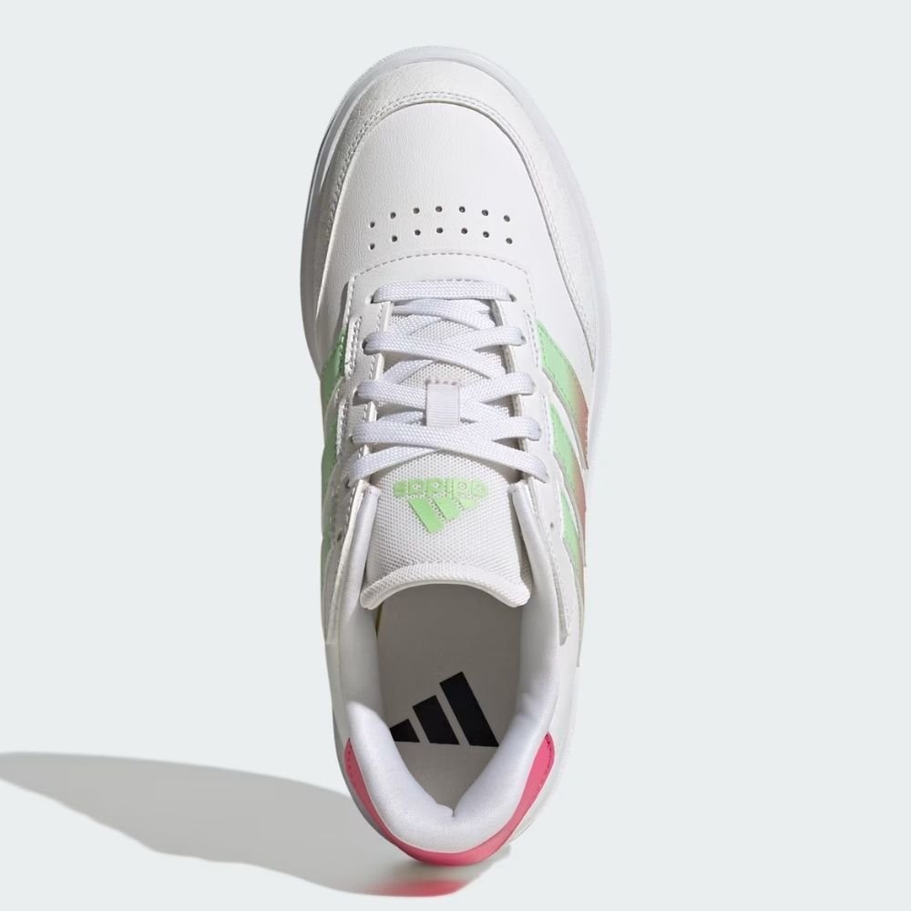 Tênis Casual Feminino Courtblock Branco Verde Pink Adidas JQ8225 Branco/Rosa/Verde 5