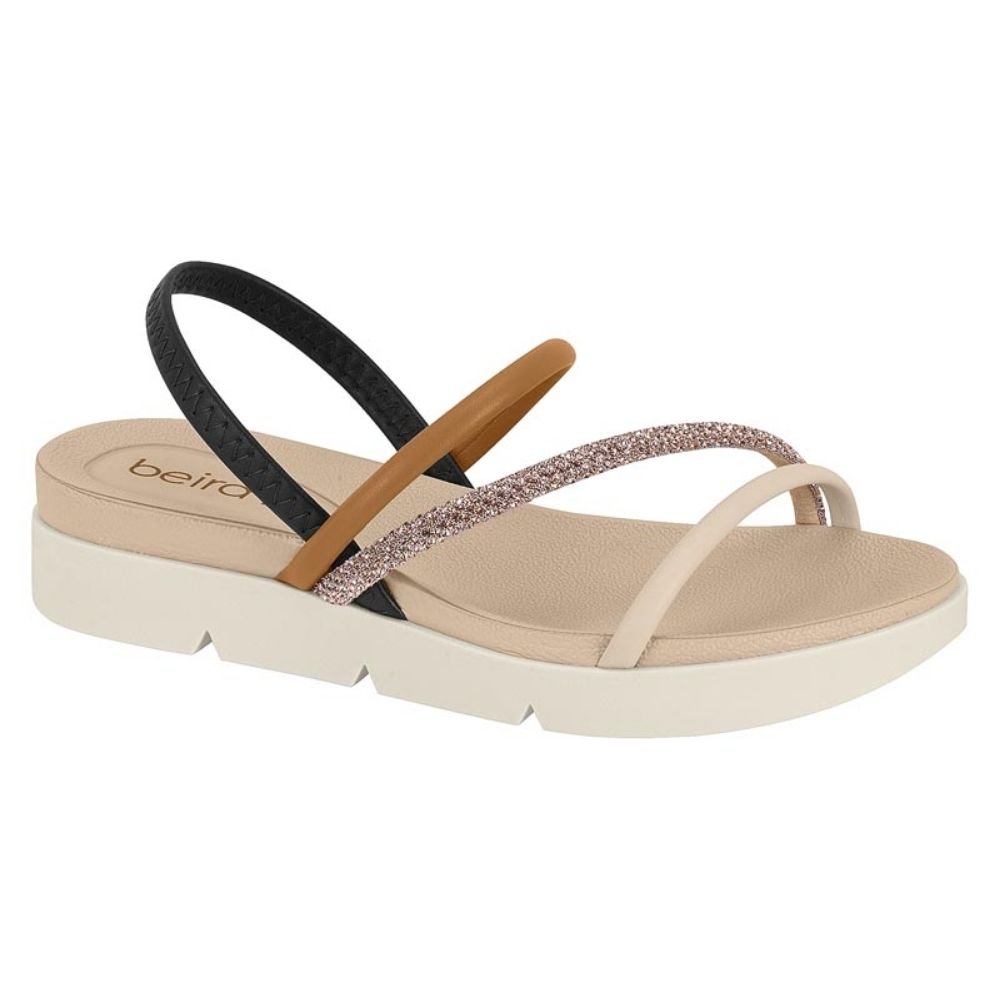 Sandália Feminina Cacau Camel Ouro Rosado Beira Rio 8387.530