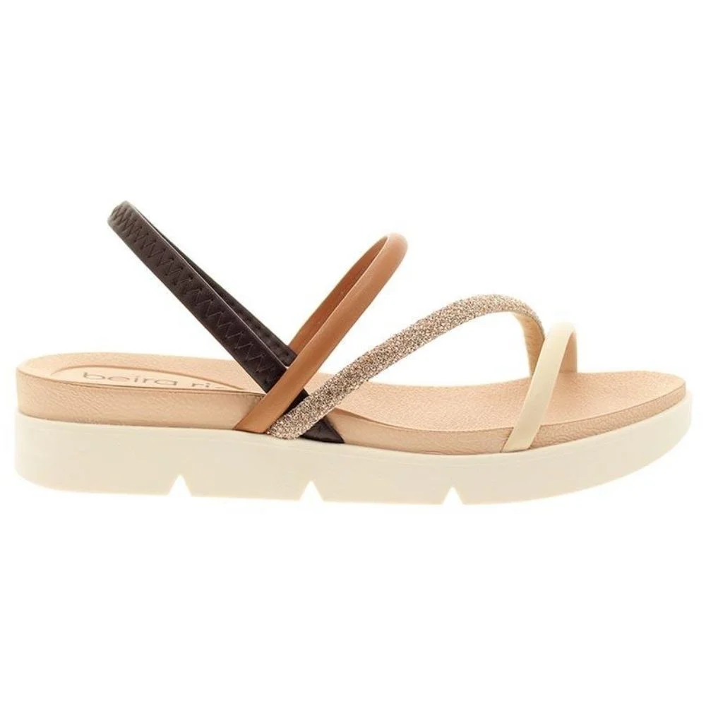 Sandália Feminina Cacau Camel Ouro Rosado Beira Rio 8387.530 Multicores 3