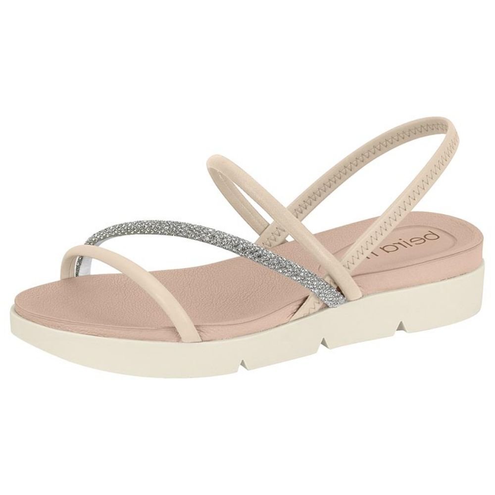 Sandália Feminina Creme Cristal Silver Beira Rio 8387.530 Creme 2