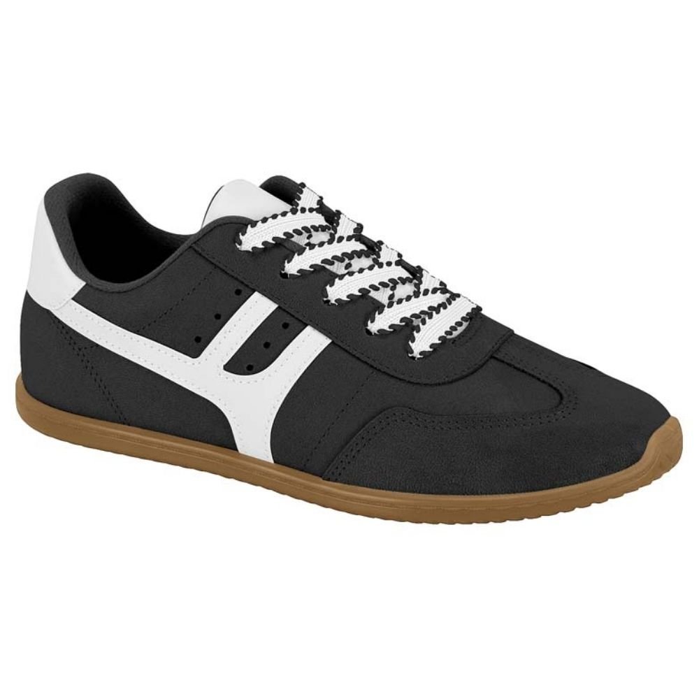 Tênis Feminino Casual Preto Branco Moleca 5827.101