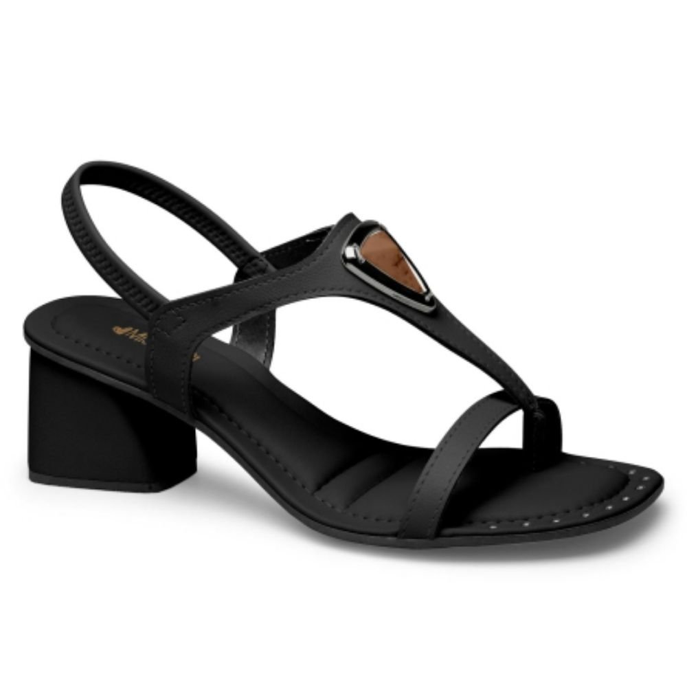Sandália Feminina Salto Bloco Preto Mississipi J0261-0001