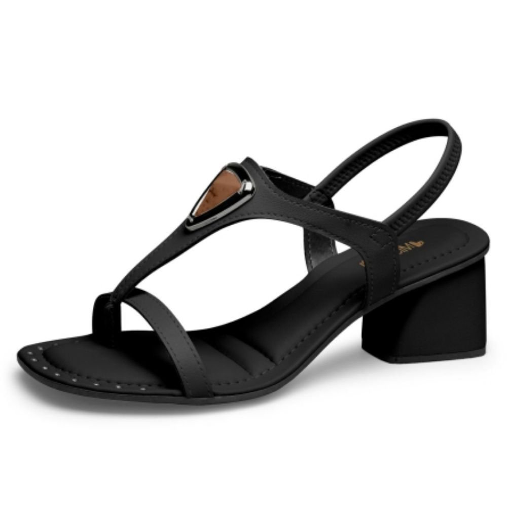 Sandália Feminina Salto Bloco Preto Mississipi J0261-0001 Preto 2