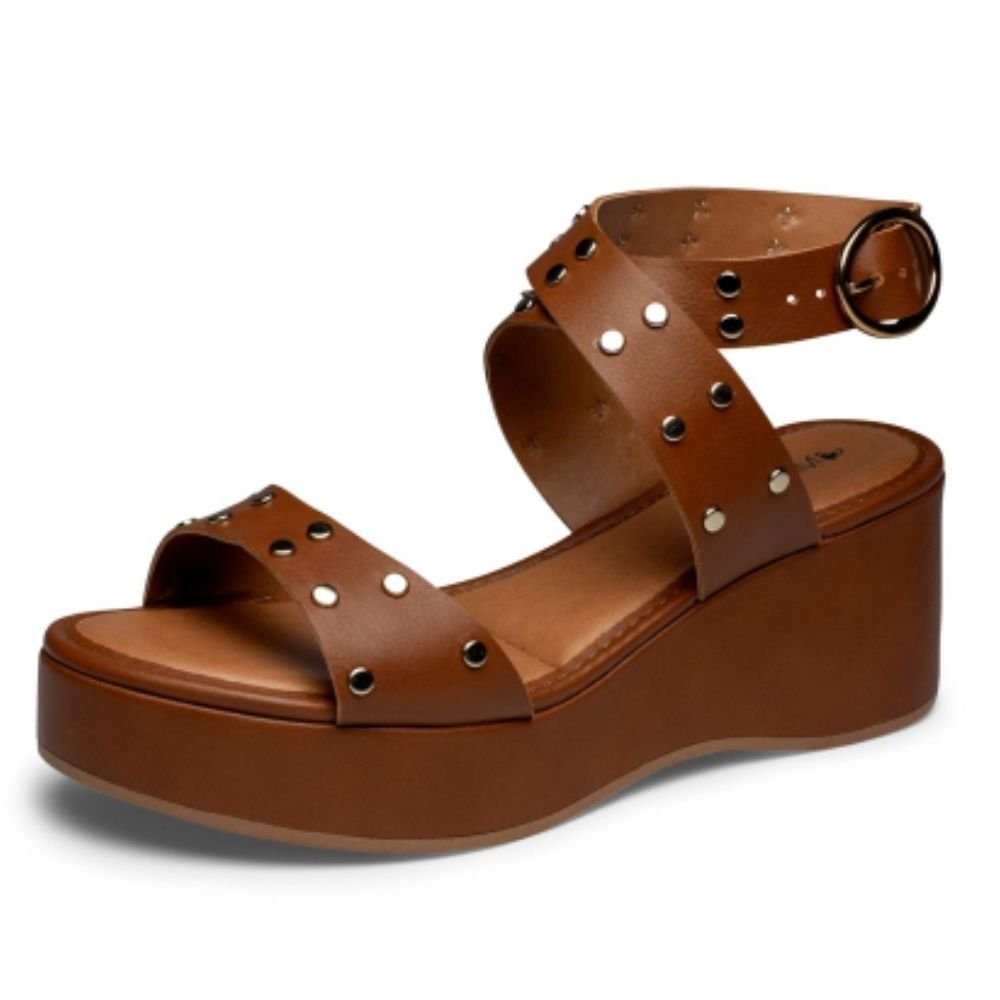 Sandália Feminina Anabela Tabaco Mississipi MF505-0003 Marrom 2