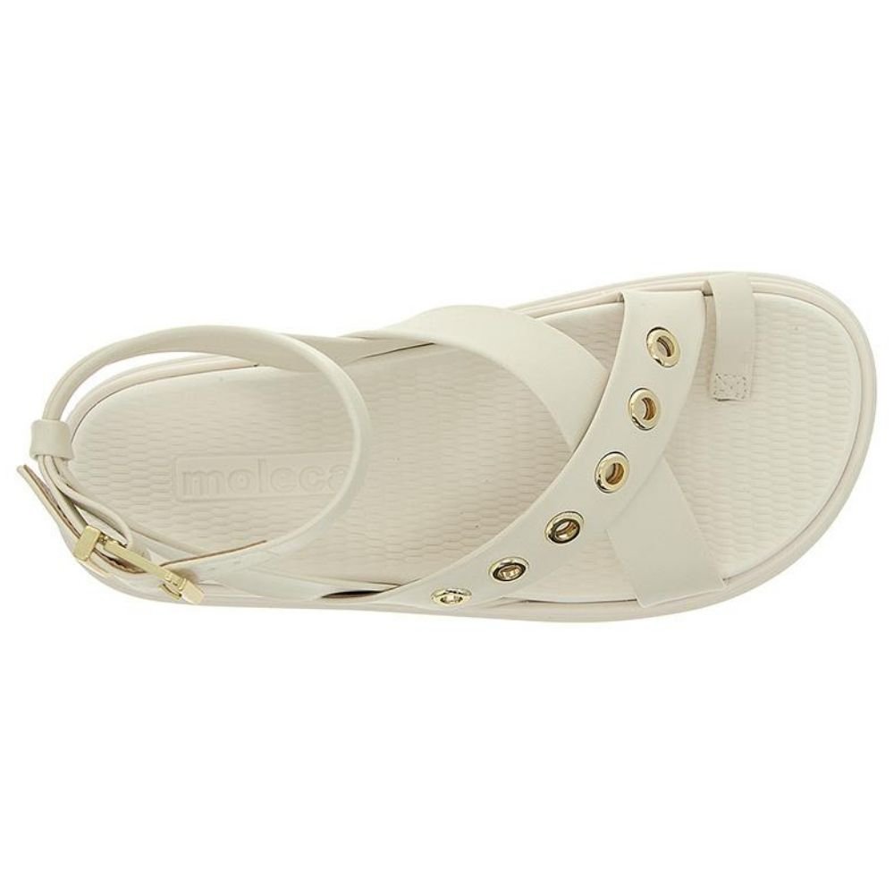 Sandália Feminina Papete Branco Off Moleca 5556.104 Branco 3