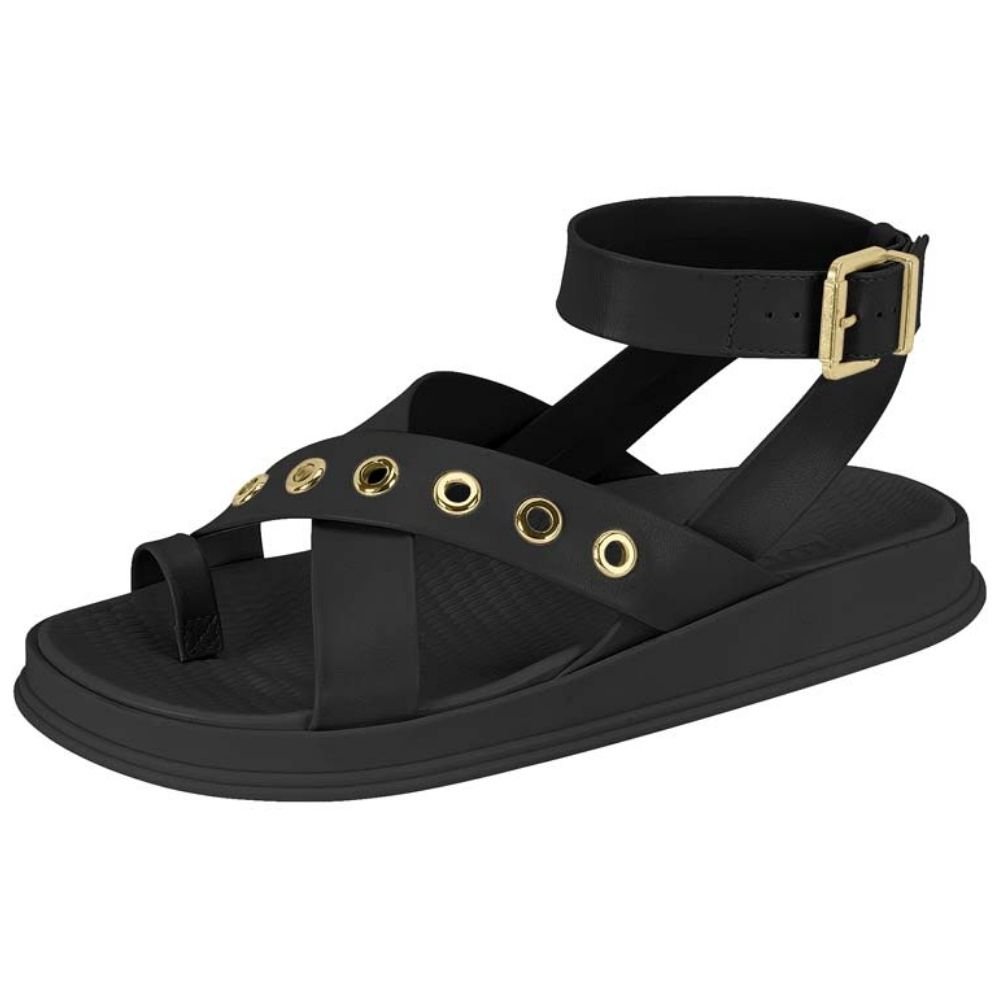 Sandália Feminina Papete Preto Moleca 5556.104 Preto 2