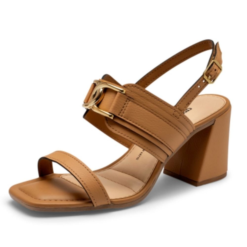 Sandália Feminina Slingback Salto Bloco Camelo Dakota Y8284-0004 Camel 2