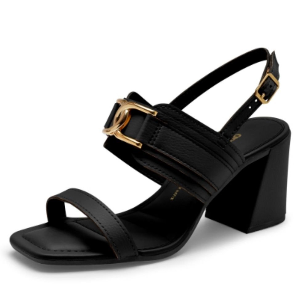 Sandália Feminina Slingback Salto Bloco Preto Dakota Y8284-0001 Preto 2