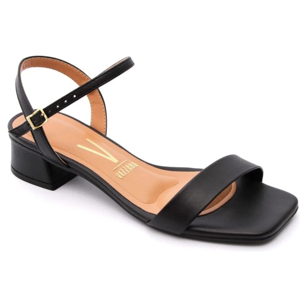 Sandália Feminina Salto Bloco Pelica Preto Vizzano 6454.111 Preto 2