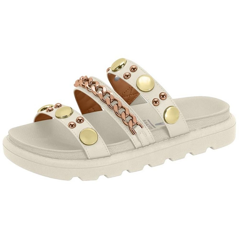 Chinelo Tratorado Branco Off Summer Bronze Vizzano 6510.102 Branco/Bronze 2