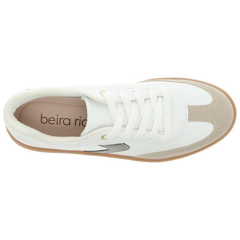 Tênis Casual Feminino Branco Off Preto Beira Rio 4313.103 3