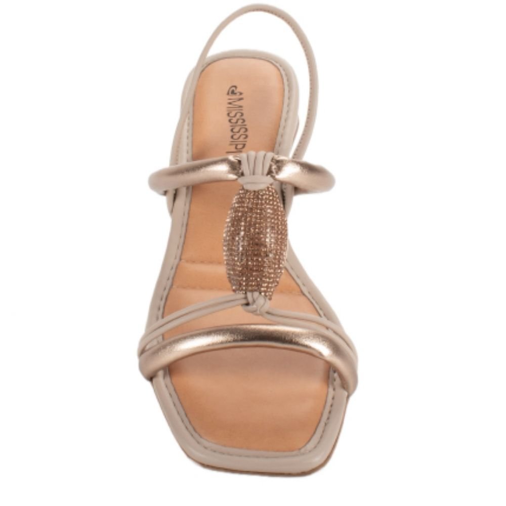 Sandália Feminina Quartzo Marfim Mississipi MF252-0003 Dourado 4