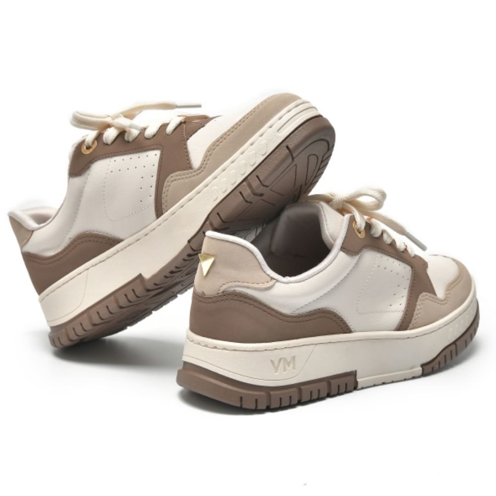 Tênis Casual Feminino Saara Toffee Marfim Via Marte 219-002-04 Branco/Marfim/Marrom 4