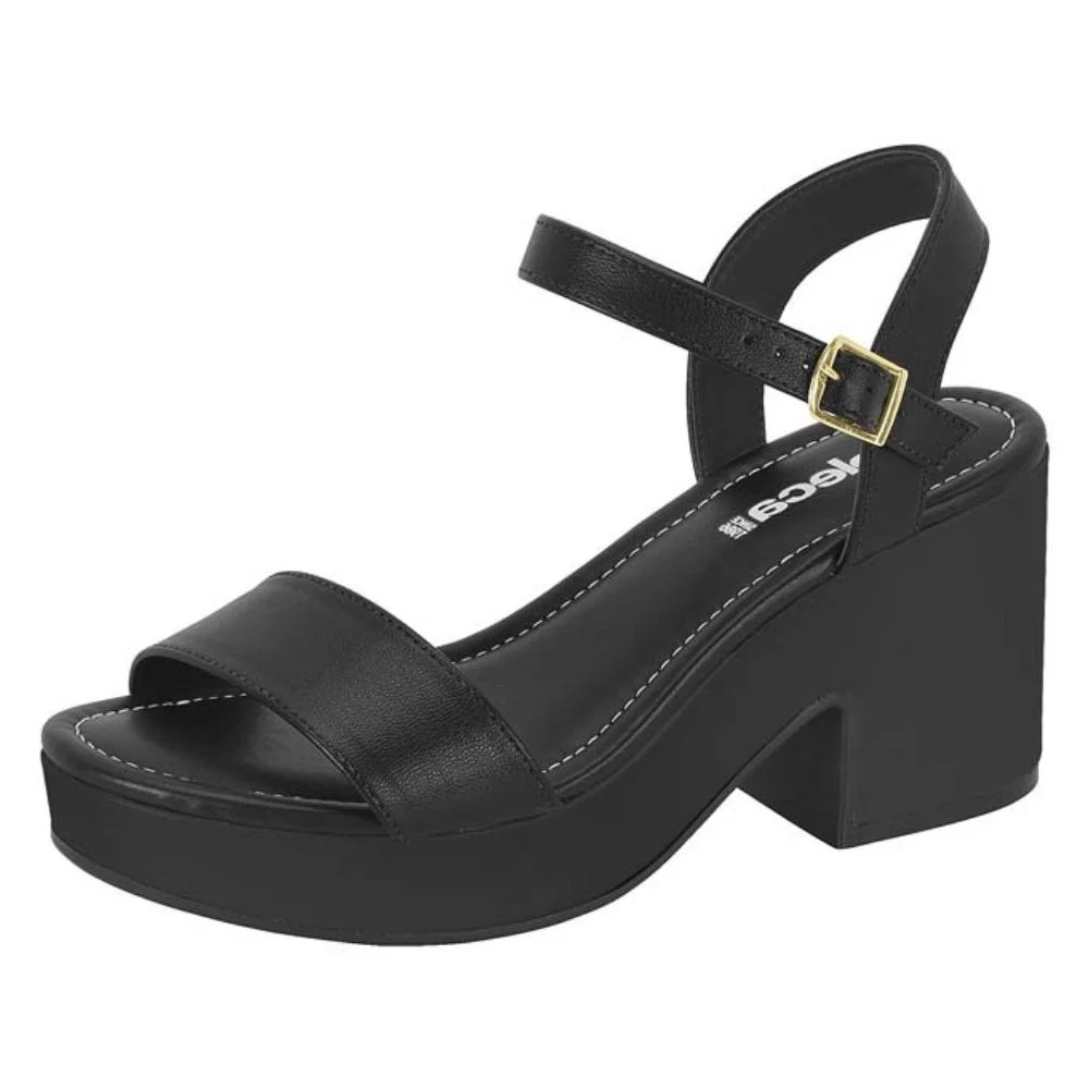 Sandália Feminina Anabela Preto Moleca 5549.102 Preto 2