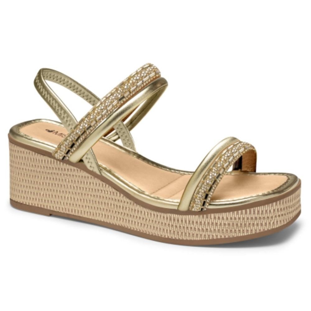 Sandália Feminina Anabela Ouro Light Mississipi ME671-0003