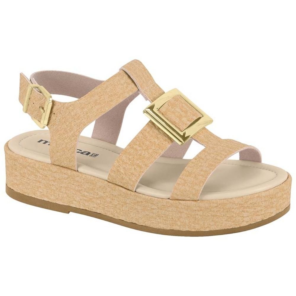 Sandália Feminina Napa Tresse Creme Moleca 5553.103