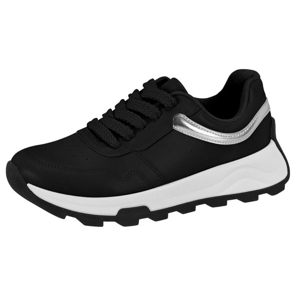 Tênis Feminino Jogging Preto Prata Beira Rio 4328.101 Preto 2