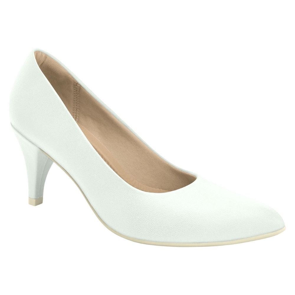 Scarpin Feminino Salto Médio Branco Piccadilly 745035-926 Branco 1