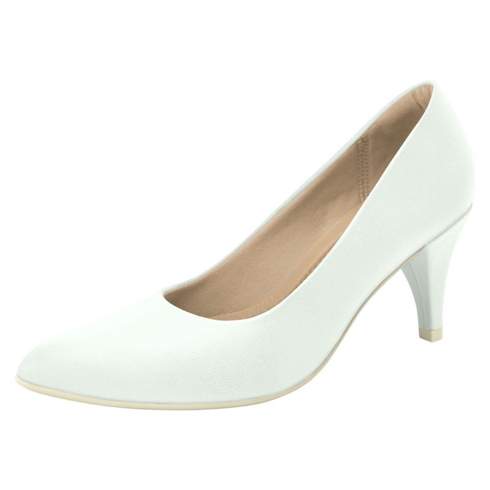Scarpin Feminino Salto Médio Branco Piccadilly 745035-926 Branco 2