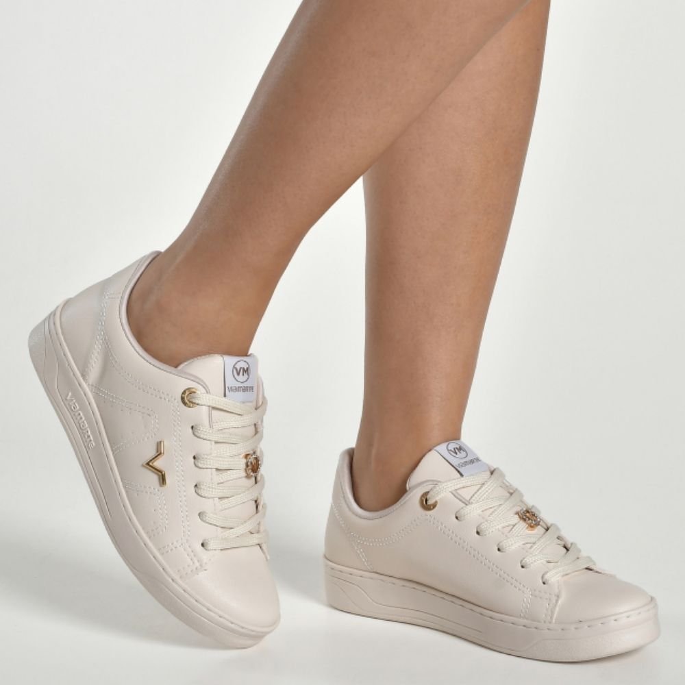 Tênis Casual Feminino Marfim Via Marte 020-012-03 Bege 2