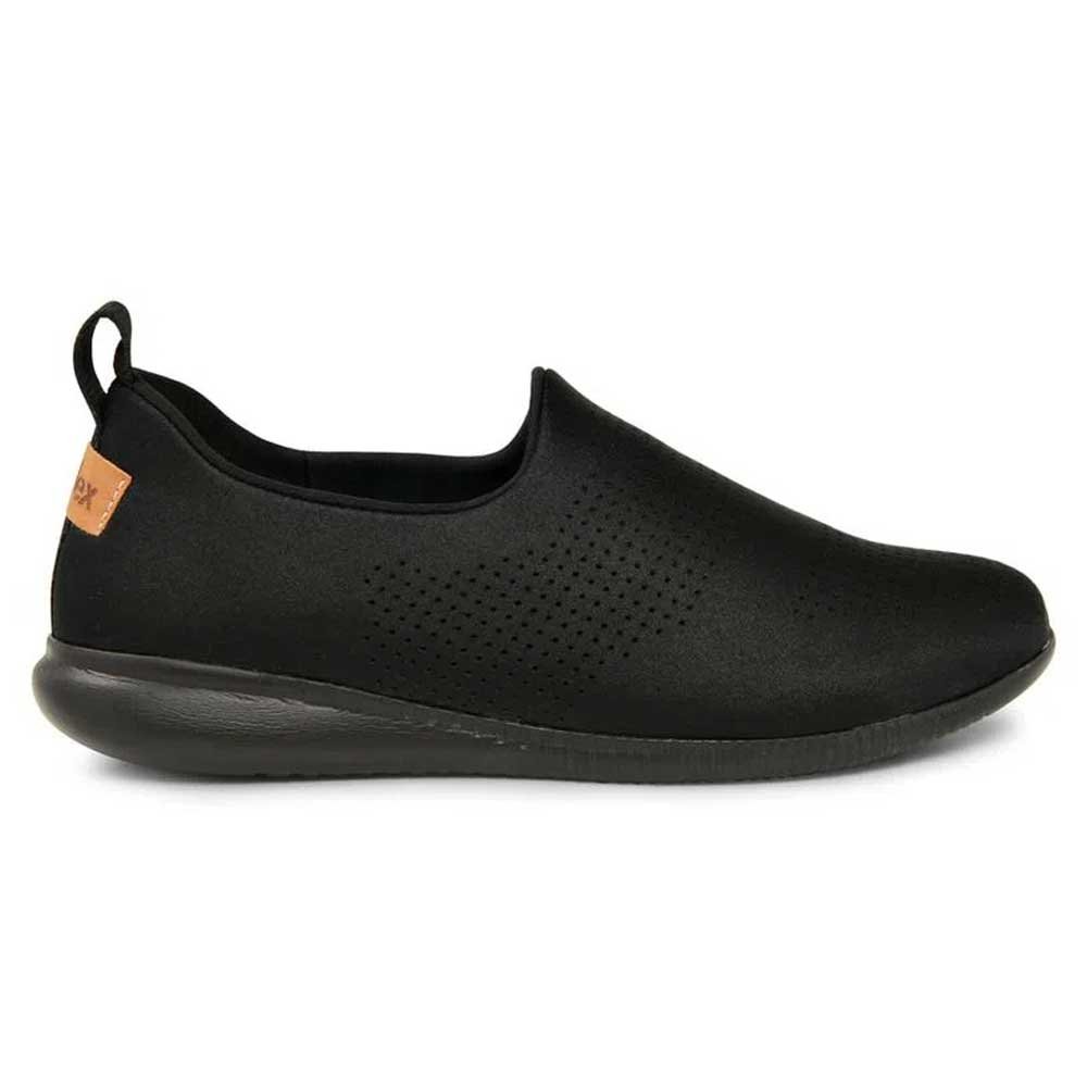 Tênis Slip On Feminino Elastano Laser Preto Total Usaflex AF0607-005
