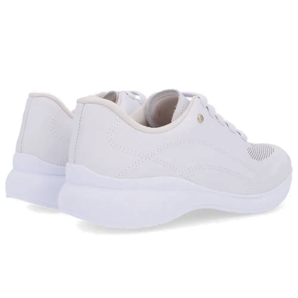 Tênis Casual Feminino Couro Branco Usaflex AB6414 Branco 4