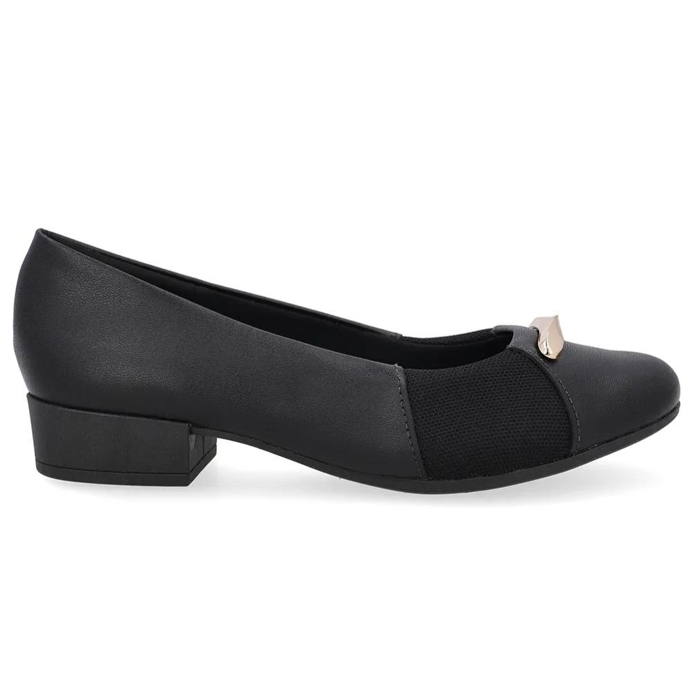 Scarpin Feminino Salto Bloco Preto Usaflex UD06003
