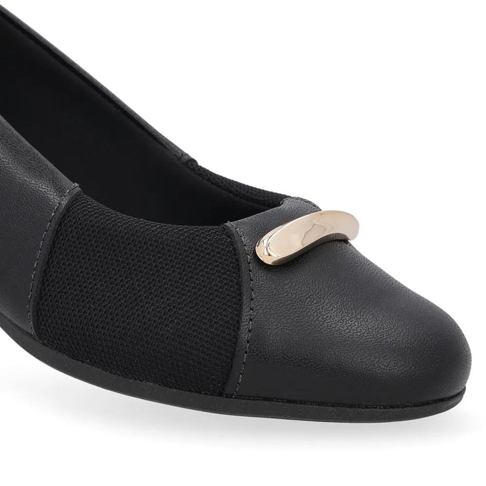 Scarpin Feminino Salto Bloco Preto Usaflex UD06003 Preto 2