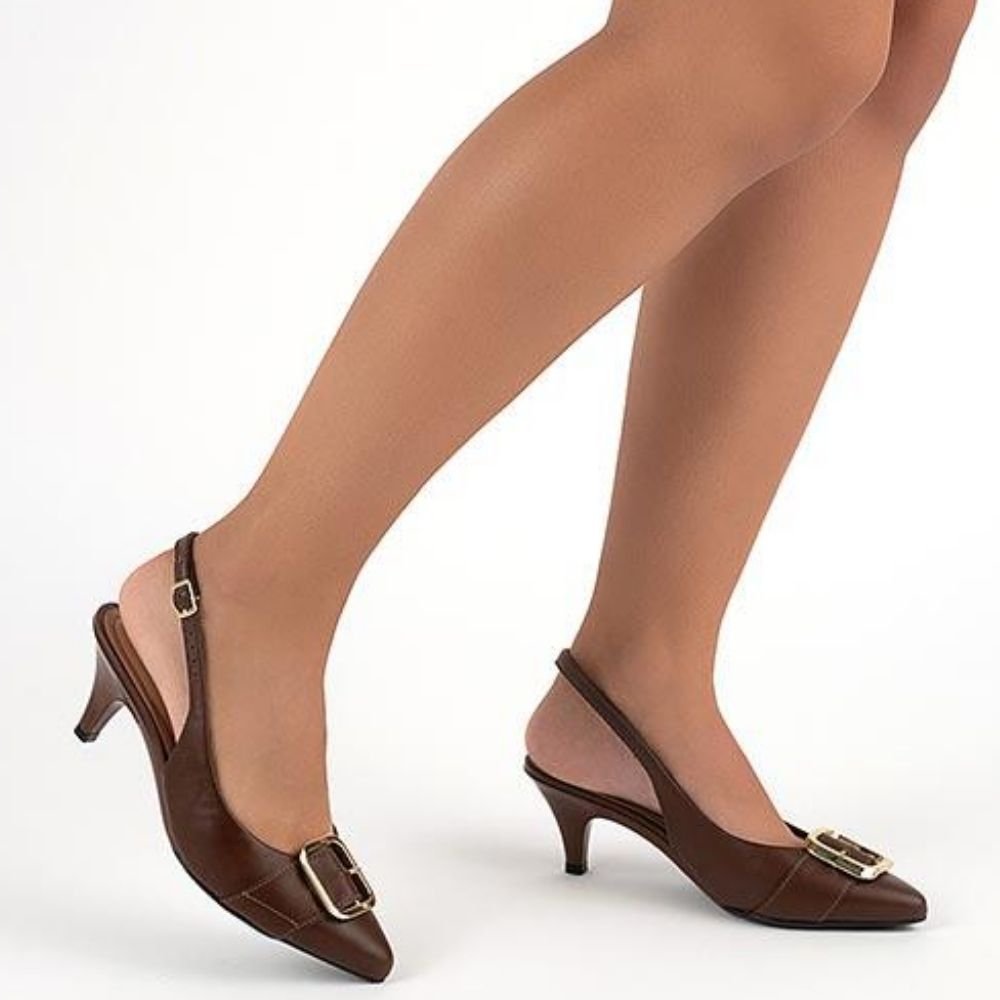 Scarpin Feminino Slingback Conhaque Beira Rio 4076.1319 Marrom 2