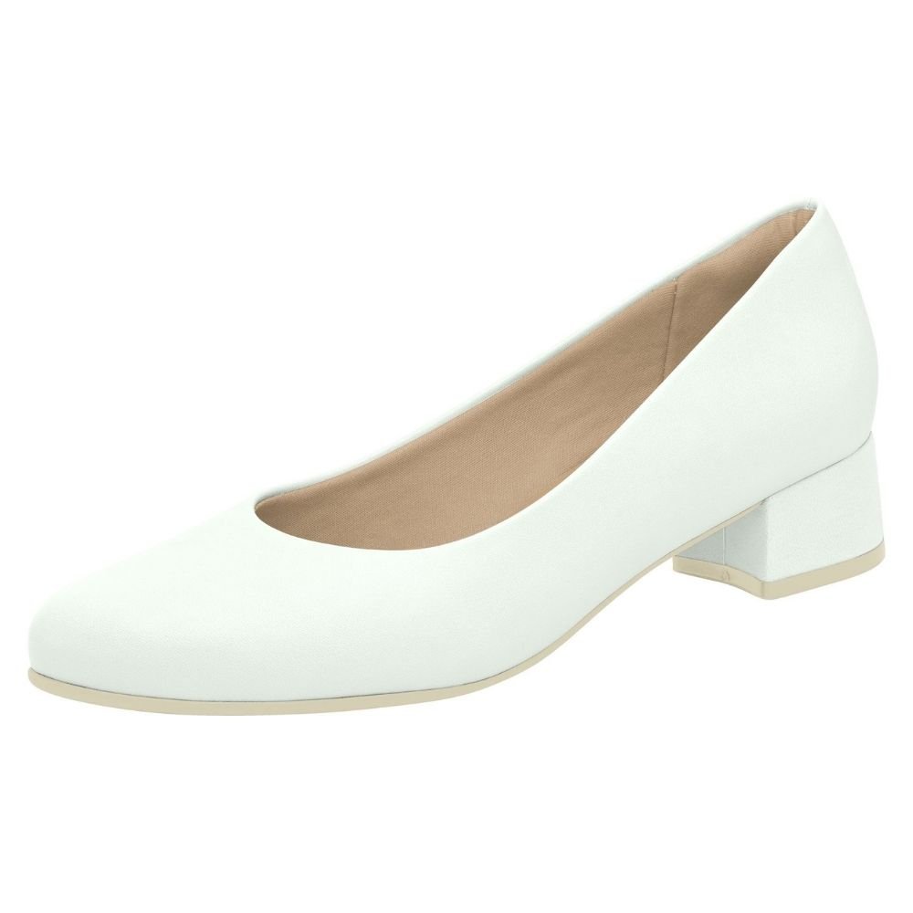 Sapato Social Feminino Salto Médio Branco Neve Piccadilly 140110-492 Branco 2