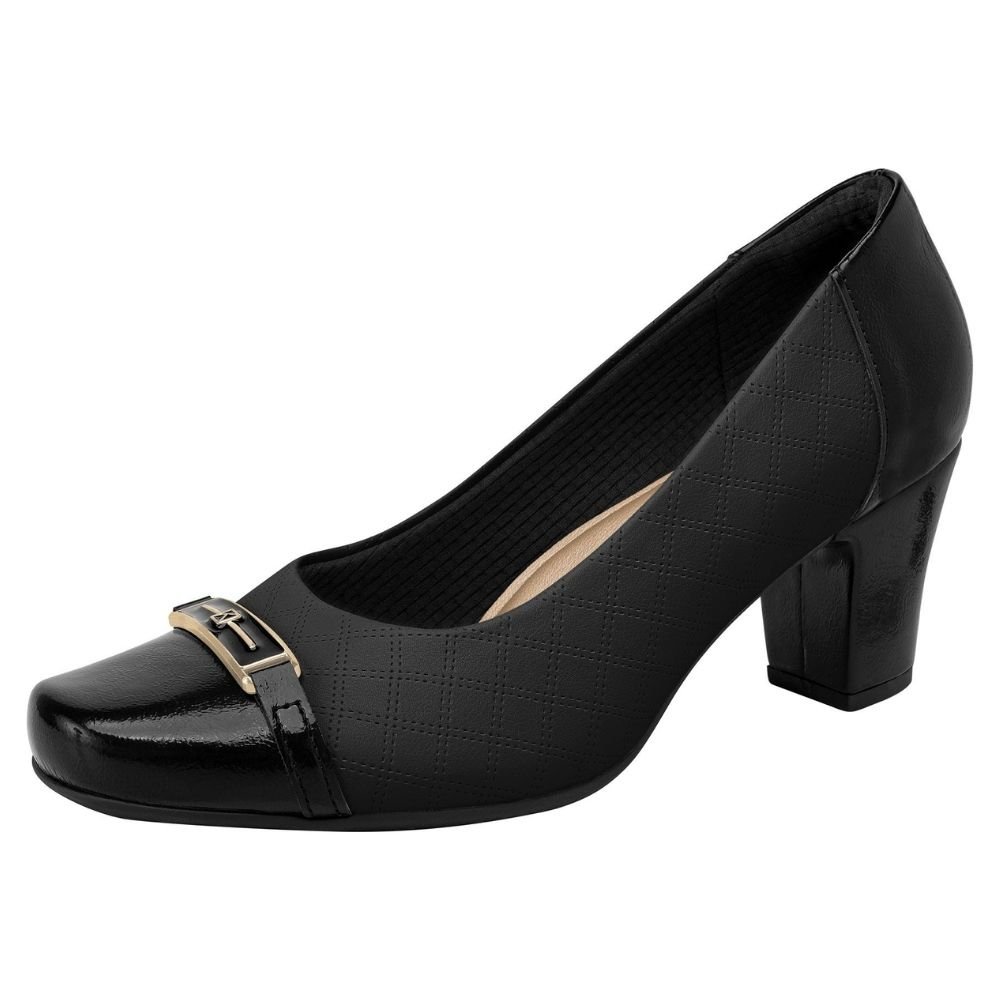 Sapato Feminino Salto Médio Preto Piccadilly 344002-03 Preto 2