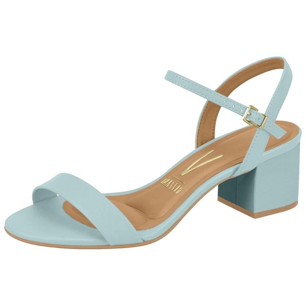 Sandália Feminina Salto Bloco Pelica Azul Sky Vizzano 6291.900 Azul 2